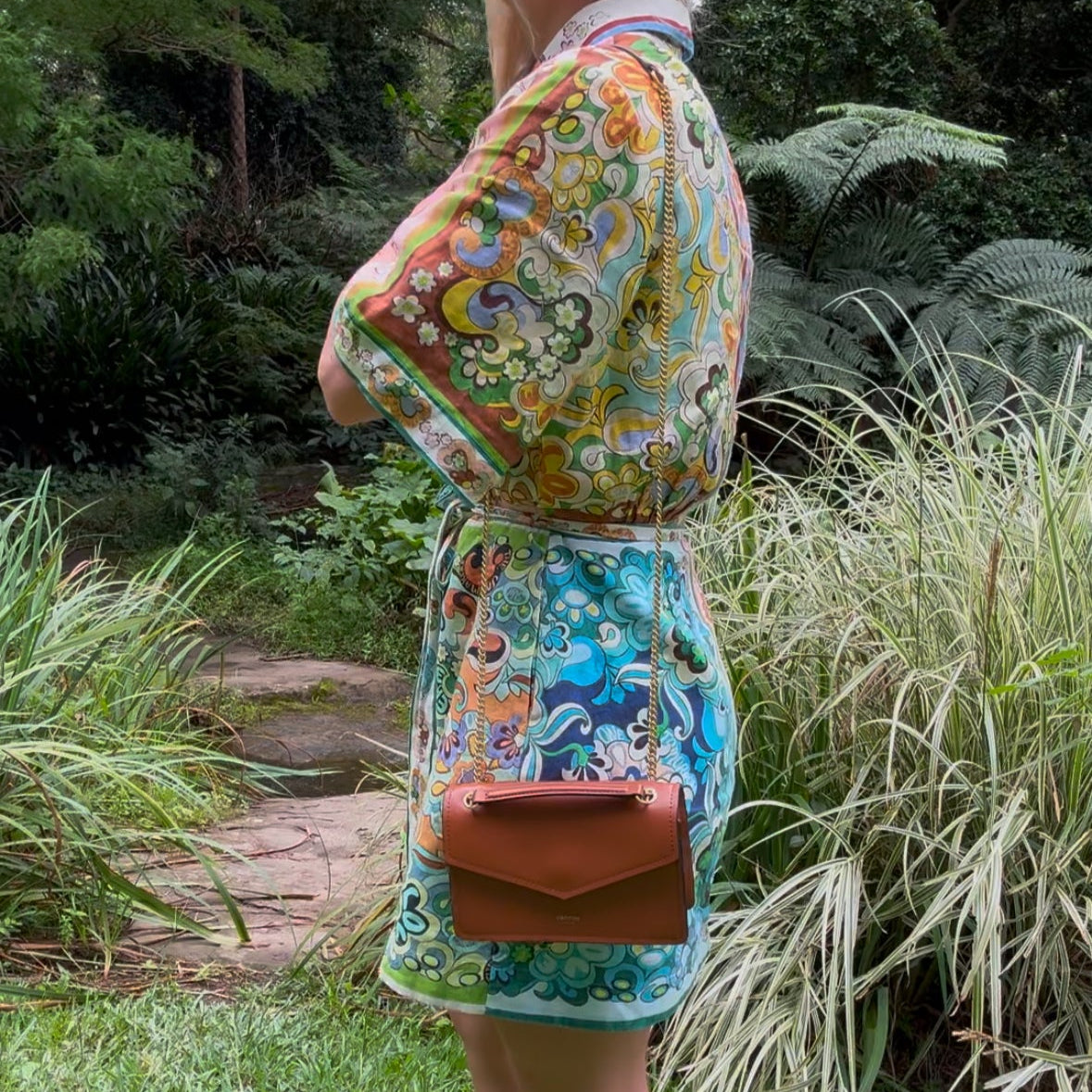 Oroton Bella Small Clutch in Cognac