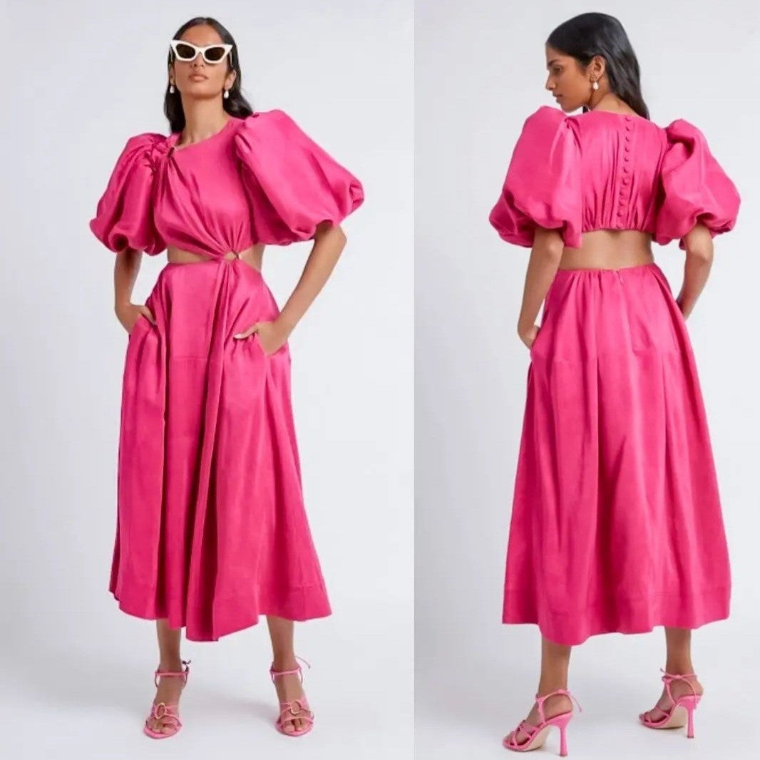 AJE Vanades Cut Out Ring Midi Dress - Size 10