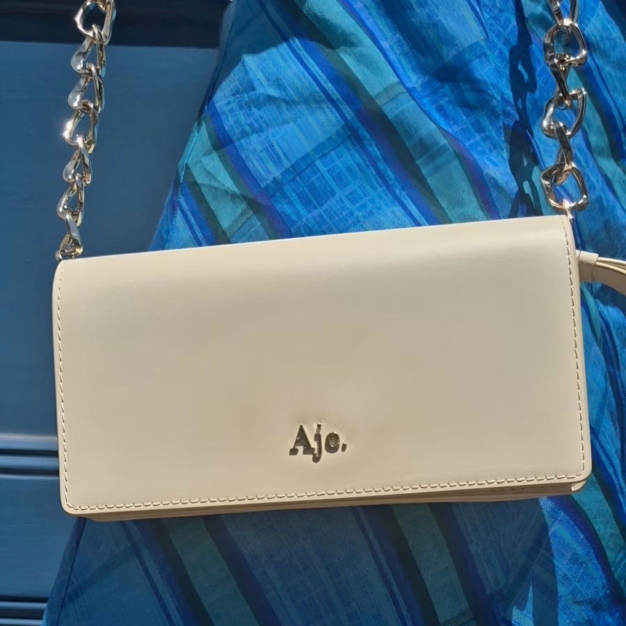 AJE Oasis Chain Clutch Bag in White