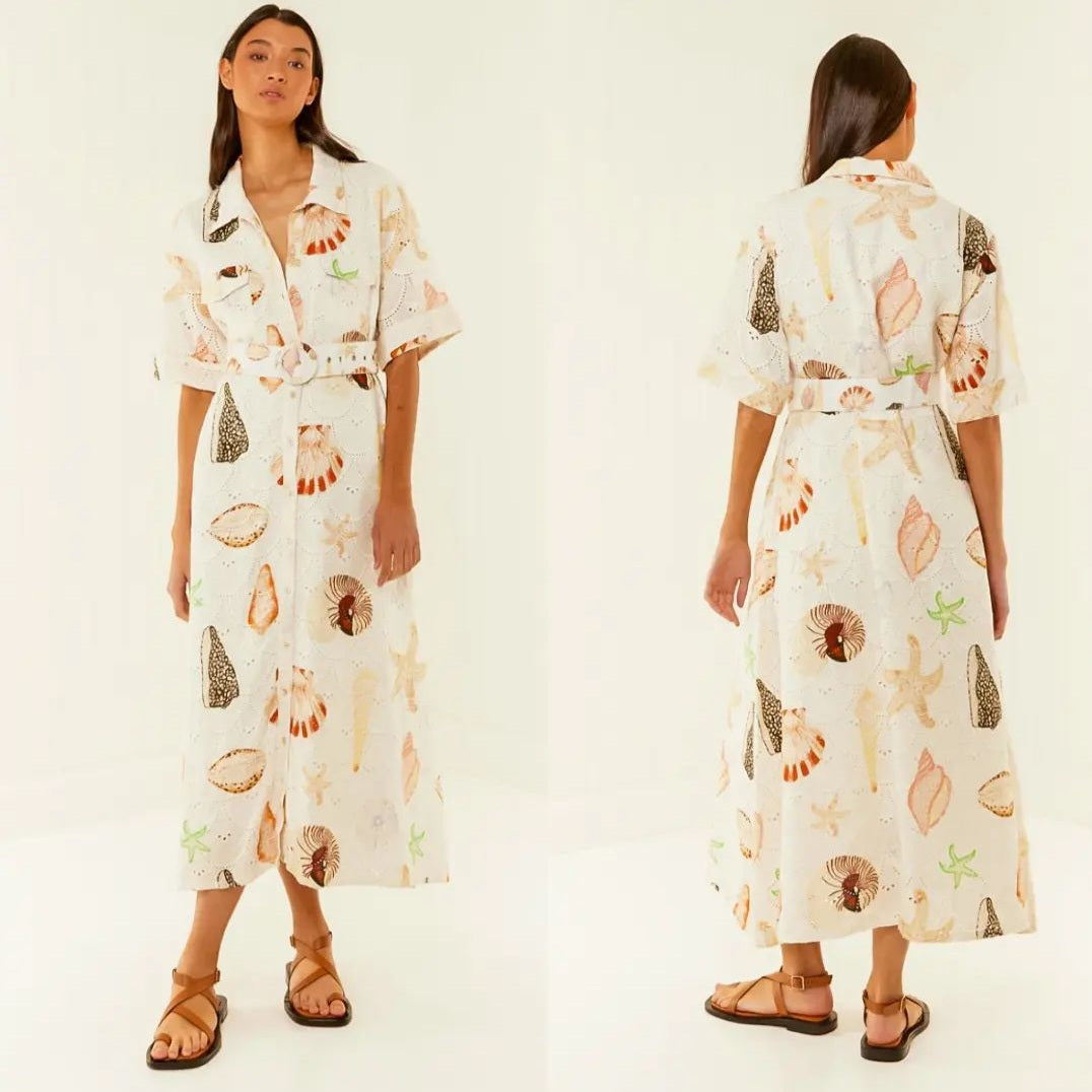 Palm Noosa Souvenir Dress in Shell - Size 12