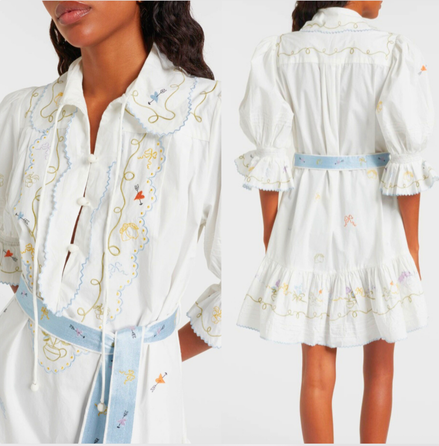 Alemais Giulia Embroidered Mini Dress - Size 12