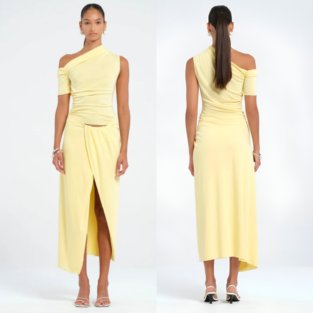 Benni Cleo One Shoulder Maxi Dress - Size 8