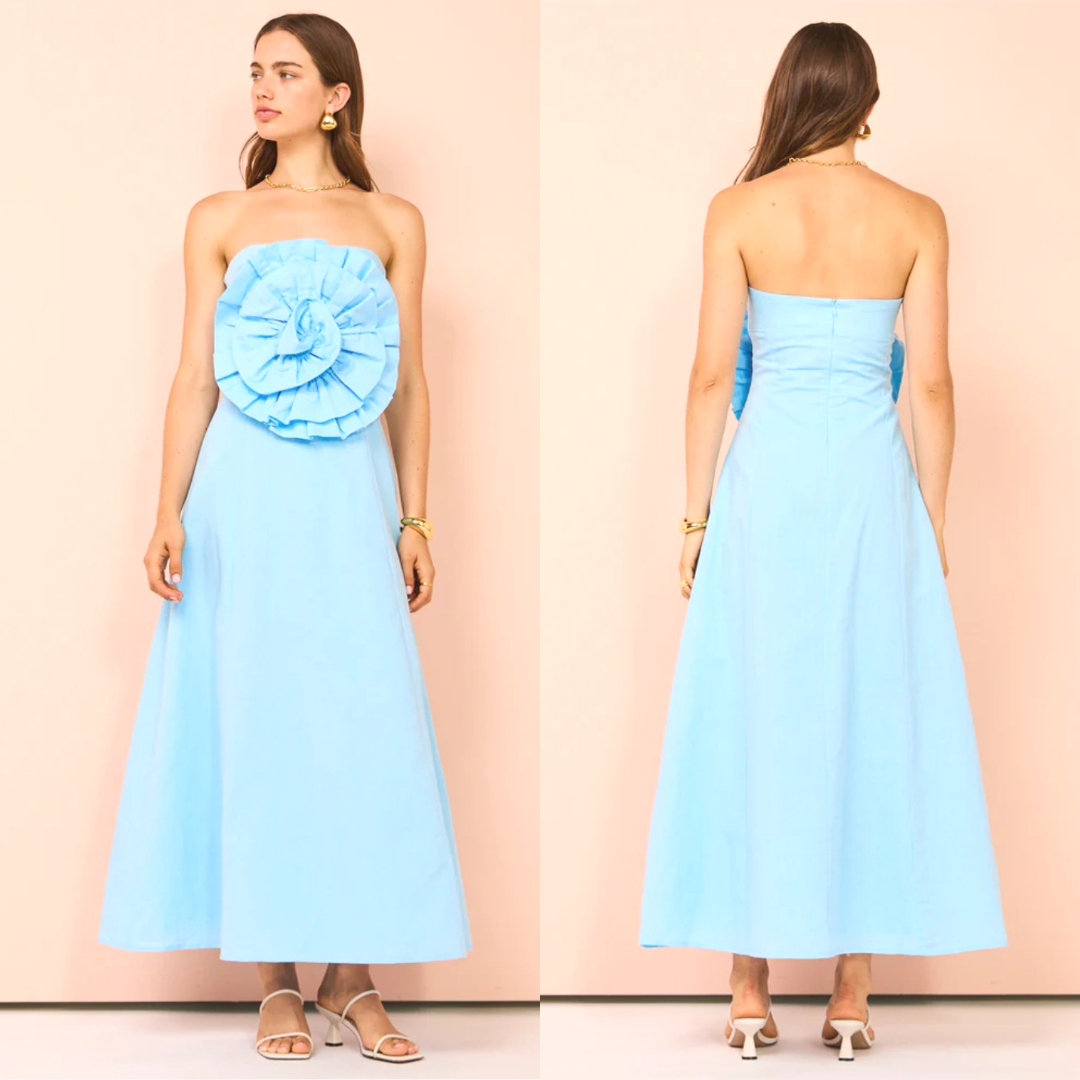 Issy Bustier Rose Midi Dress - Size 12