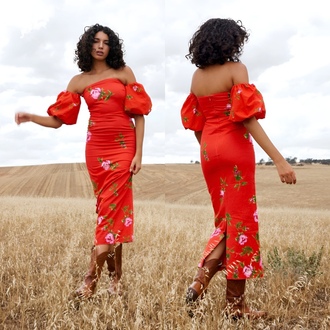 Aston Studio Evie Dress in Ruby Rose - Size 10