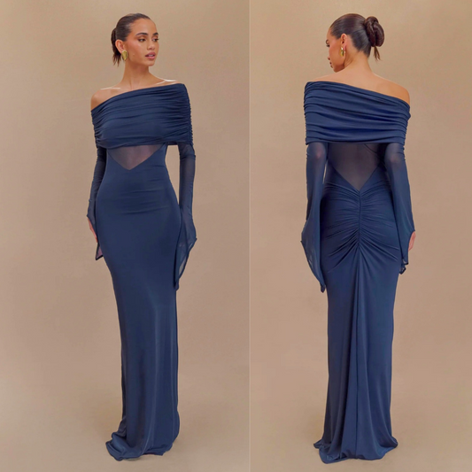 Meshki Kaitlin One Shoulder Mesh Maxi Dress - Size 10