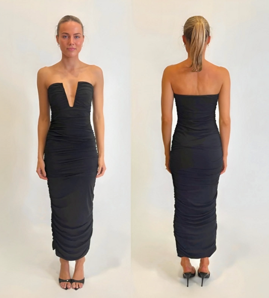 Bianca and Bridgett Midi Dress Black - Size 6