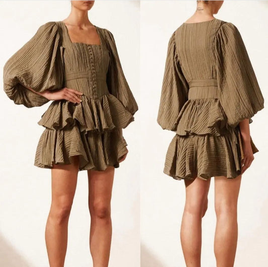 Shona Joy Mila Square Neck Mini Dress - Size 10