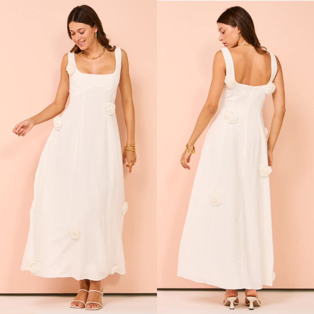 Issy Rose Applique Bodice Midi Dress